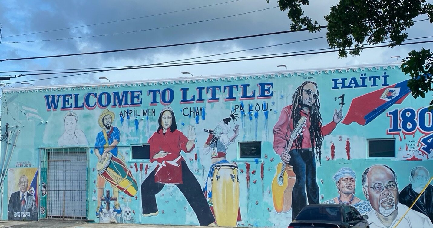 Mural that commemorates Haitian leaders who helped to develop and protect Little Haiti (Miami, Florida).